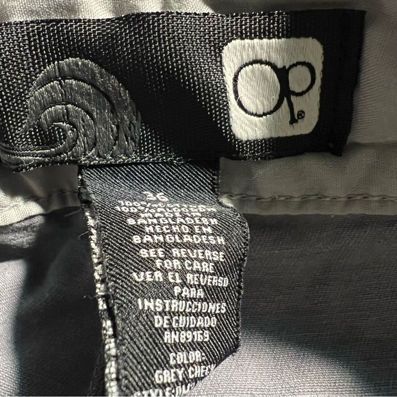 OP Men's Flat Front Cotton Chino Shorts Pockets Ripstop Summer Gray Size 36 - Picture 3 of 6